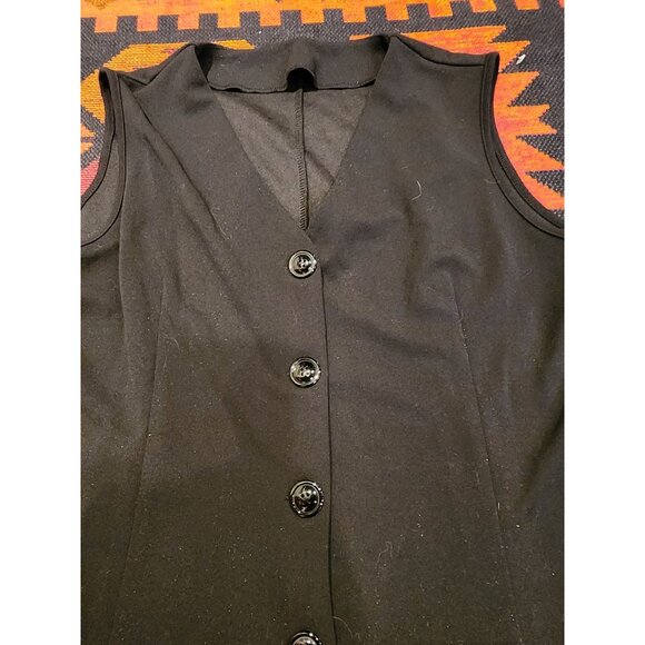 NEW Women's Black Button-Up Vest XXL 98% Polyester 5% Spandex Tailored Fit. - Picture 4 of 8